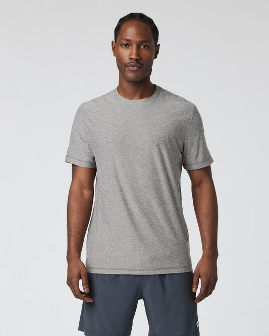 Strato Tech Tee Heather Grey Men's Tech Shirt - Vuori Clothing