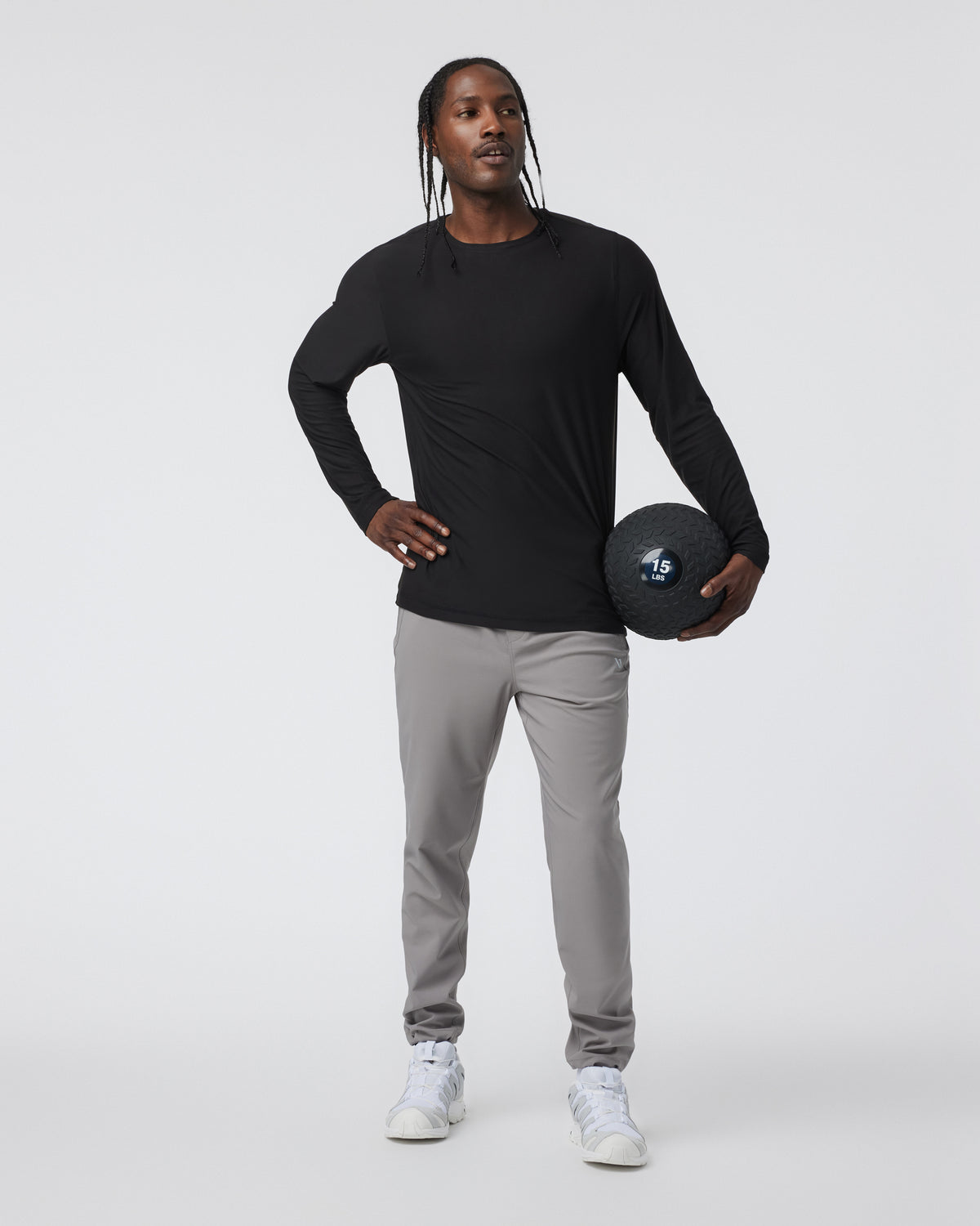 Long Sleeve Strato Tech Tee Men's Black Shirt - Vuori Clothing