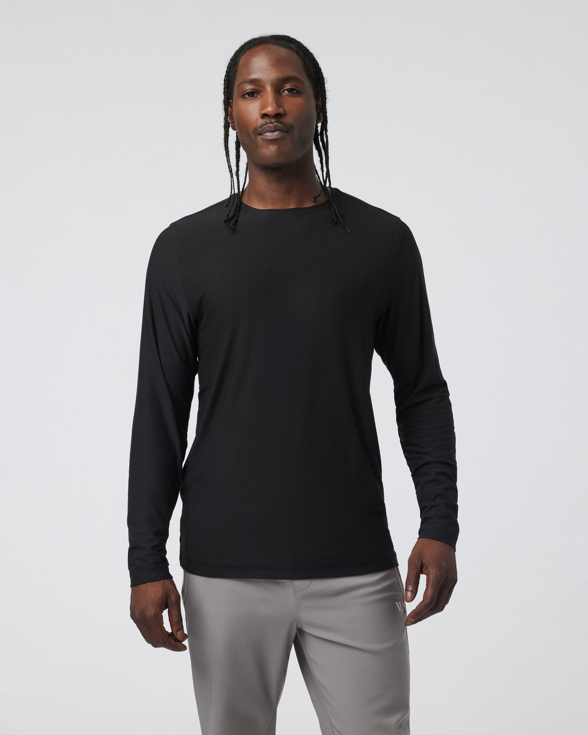 Long Sleeve Strato Tech Tee Men's Black Shirt - Vuori Clothing