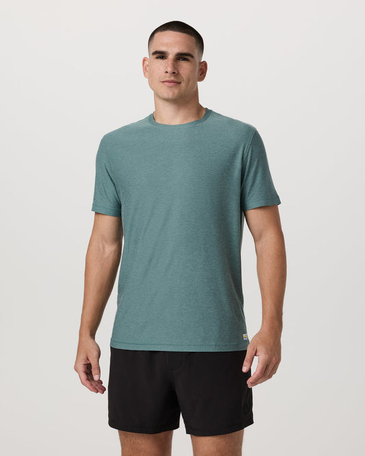 Strato Tech Tee Men's Bluegrass Heather T-Shirt - Vuori Clothing