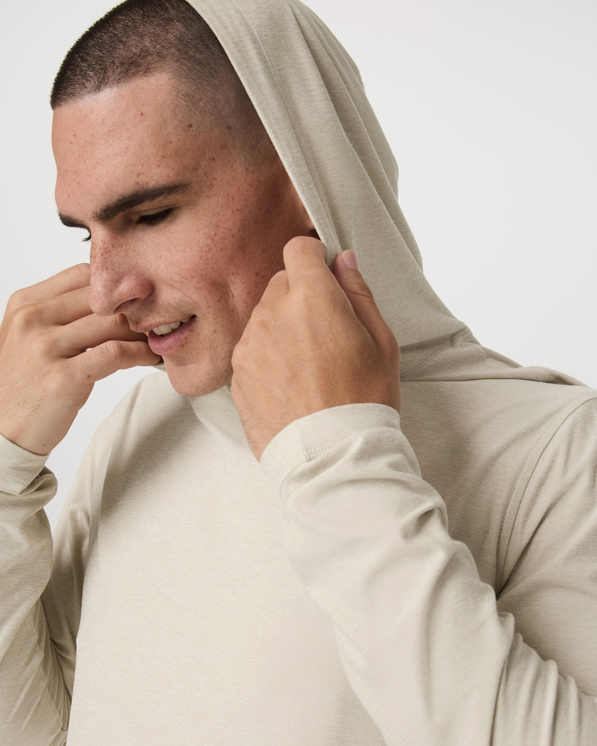 Strato Tech Hoodie Men's Mushroom Heather Hoodie - Vuori Clothing