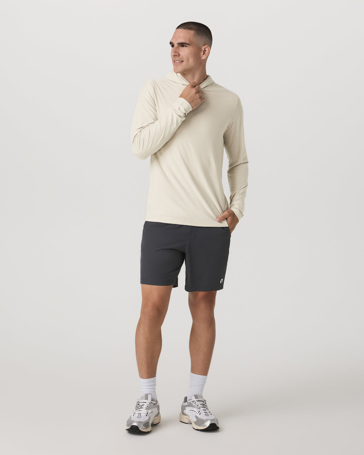 Strato Tech Hoodie Men's Mushroom Heather Hoodie - Vuori Clothing