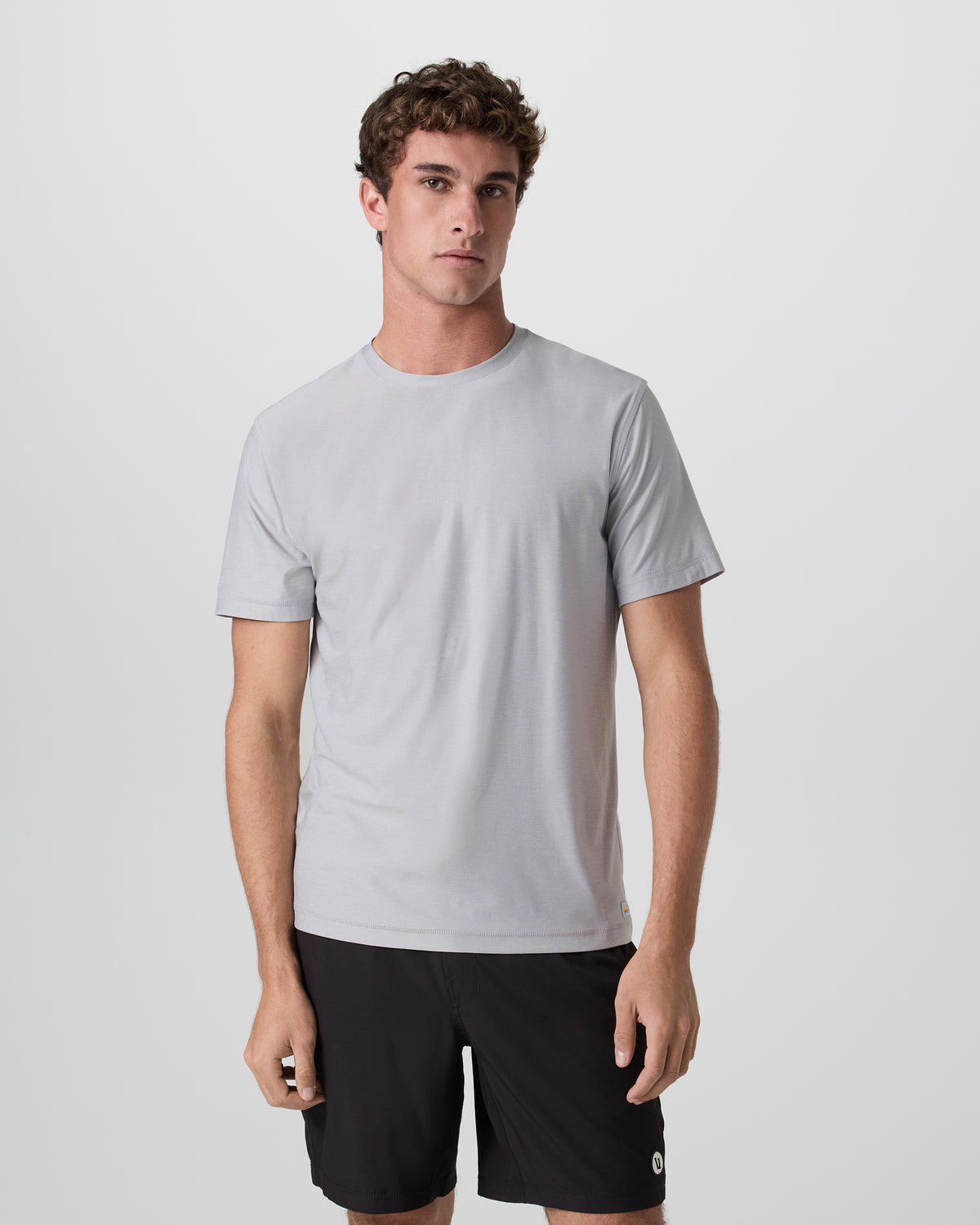Strato Tech Tee Platinum White Tech Workout Shirt - Vuori Clothing