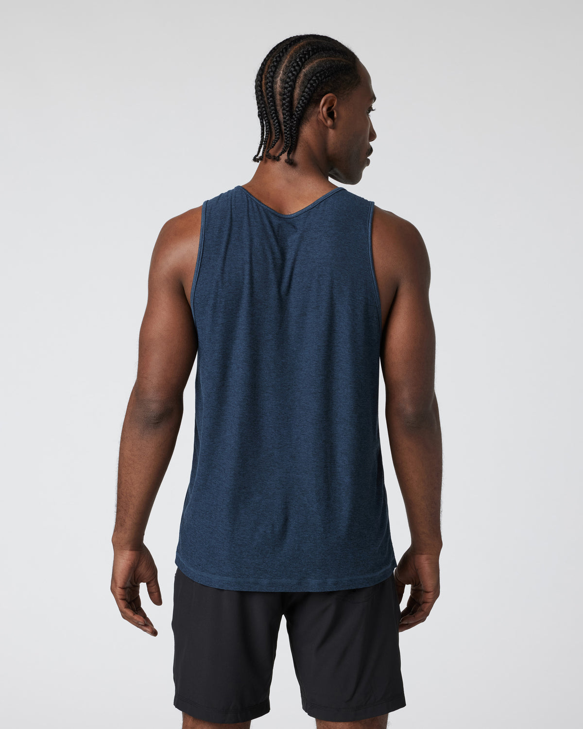 Strato Tech Tank Men's Navy Heather Tank Top - Vuori Clothing