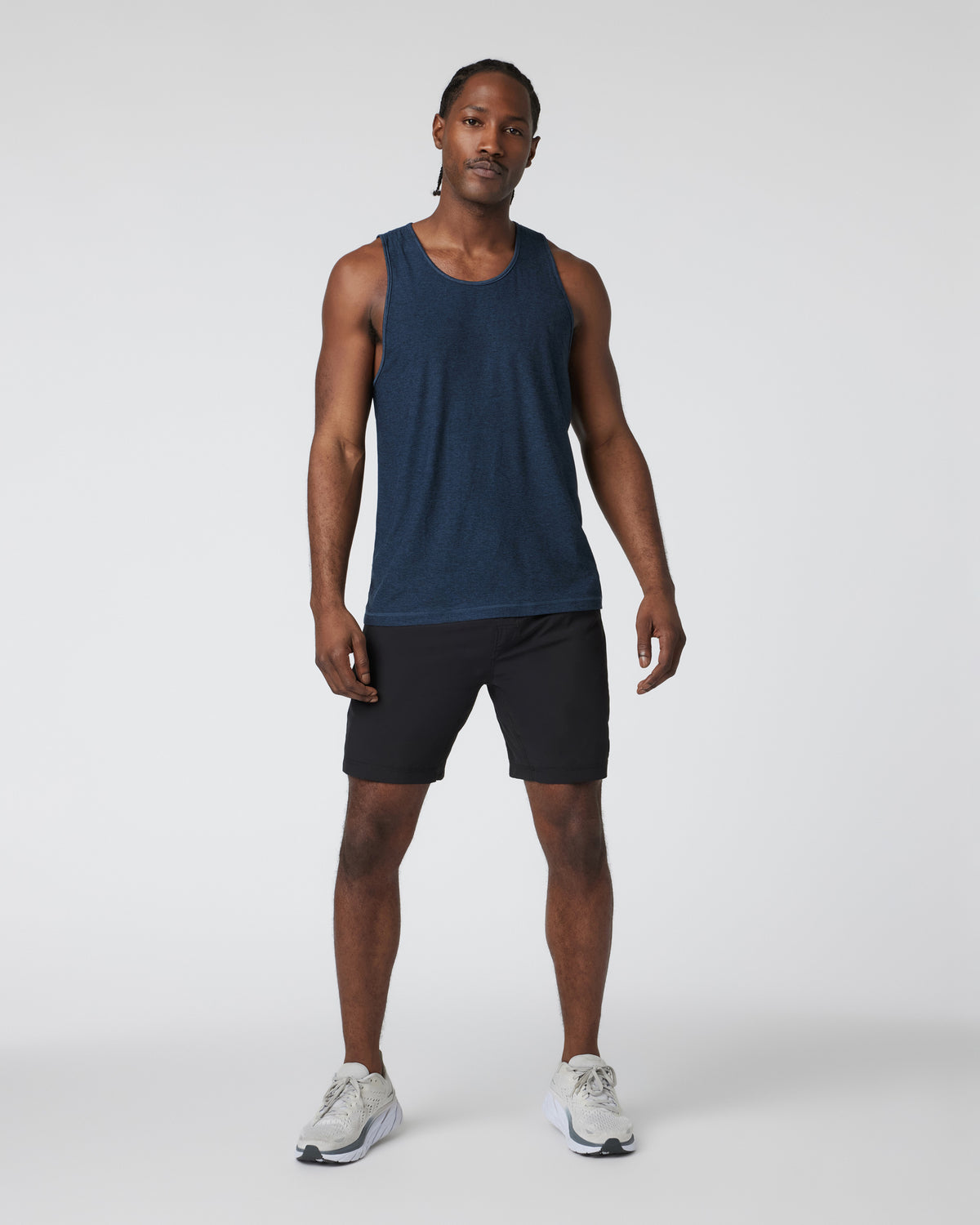 Strato Tech Tank Men's Navy Heather Tank Top - Vuori Clothing