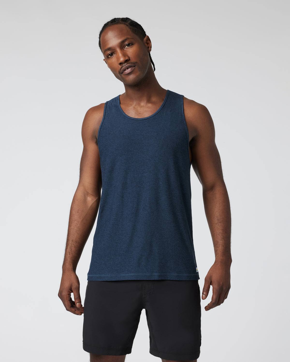 Strato Tech Tank Men's Navy Heather Tank Top - Vuori Clothing