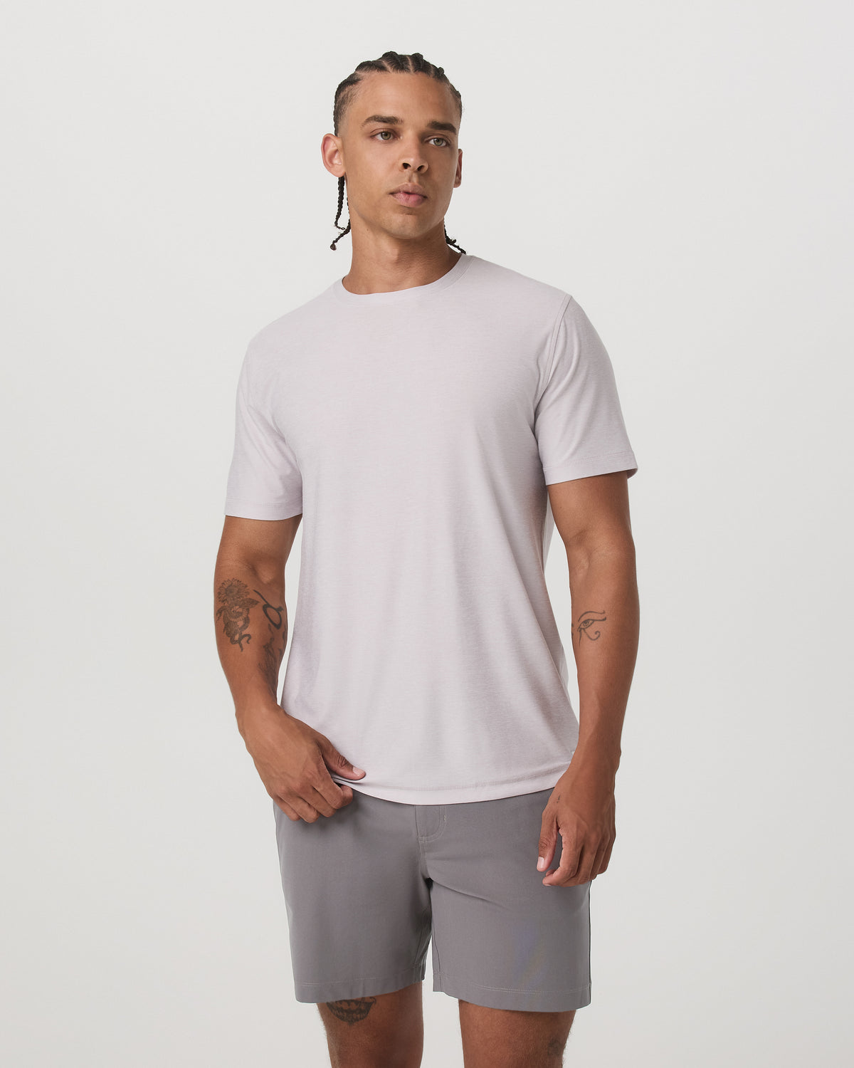 Strato Tech Tee Men's Thistle Heather Performance Shirt - Vuori Clothing