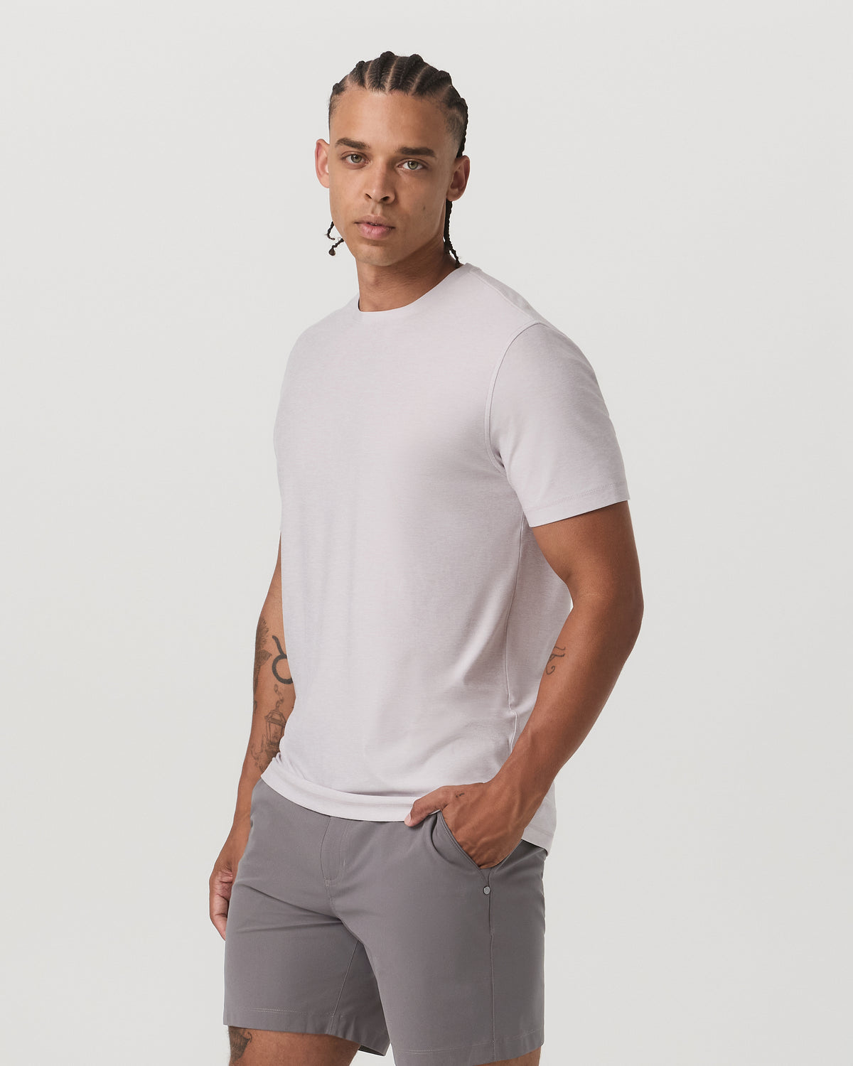 Strato Tech Tee Men's Thistle Heather Performance Shirt - Vuori Clothing