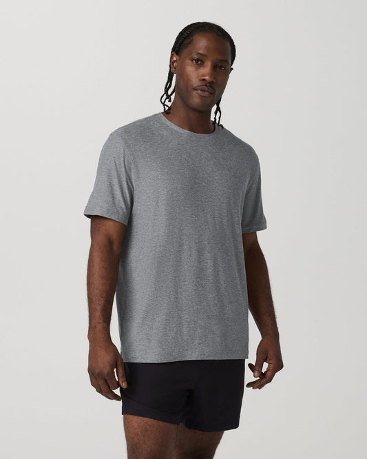 Short Sleeve Strato Tech Tee - Relaxed Fit Heather Grey - Vuori Clothing