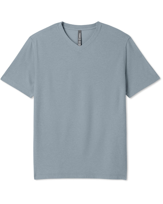 Strato Tech V-Neck Tee Men's Dusty Blue Heather Shirt - Vuori Clothing