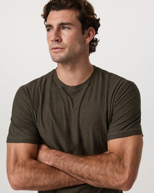 Strato Tech Tee Men's Dark Oregano Heather T-Shirt - Vuori Clothing