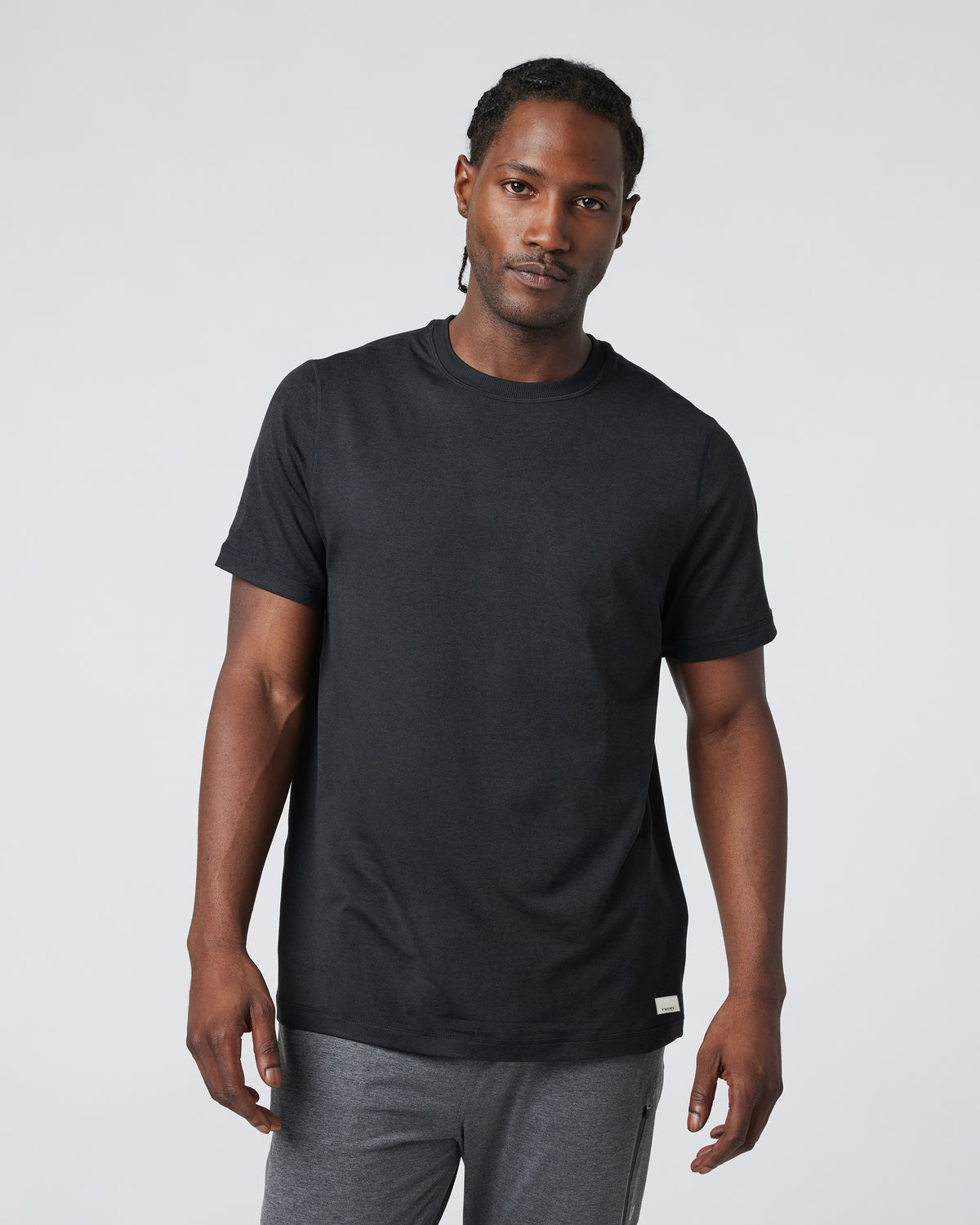 Short Sleeve Ponto Performance Tee Black Heather - Vuori Clothing
