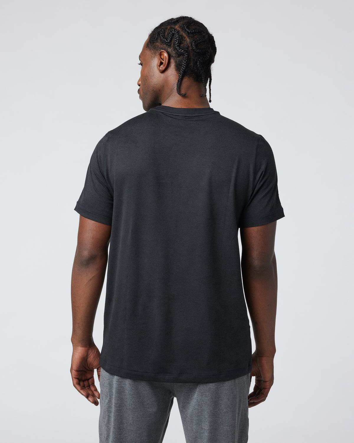 Short Sleeve Ponto Performance Tee Black Heather - Vuori Clothing