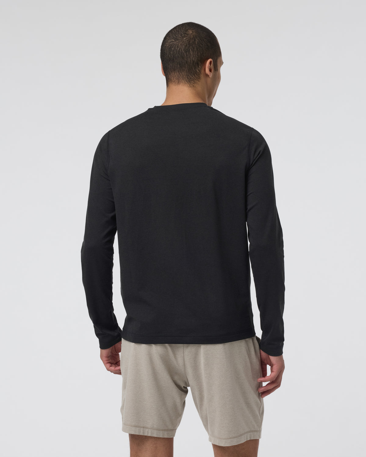 Long Sleeve Ponto Performance Tee Black Heather - Vuori Clothing
