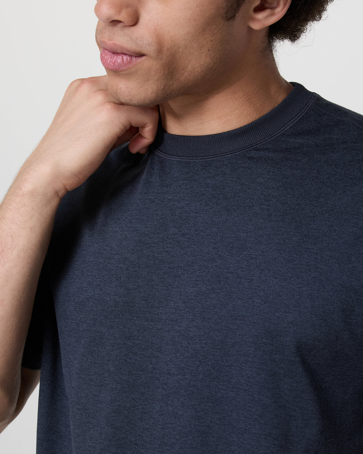 Short Sleeve Ponto Tee - Relaxed Fit Midnight Heather - Vuori Clothing