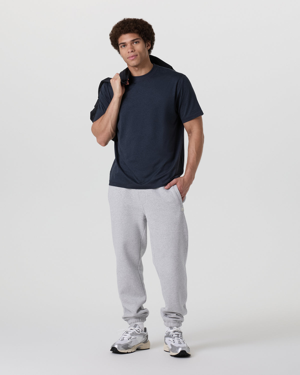 Short Sleeve Ponto Tee - Relaxed Fit Midnight Heather - Vuori Clothing