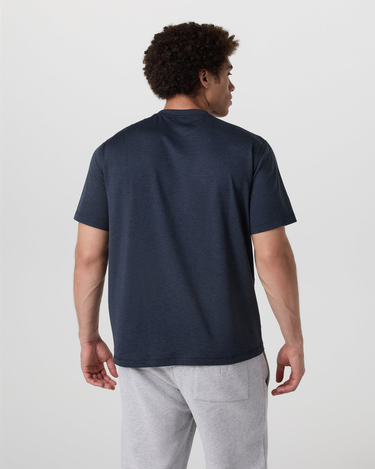 Short Sleeve Ponto Tee - Relaxed Fit Midnight Heather - Vuori Clothing