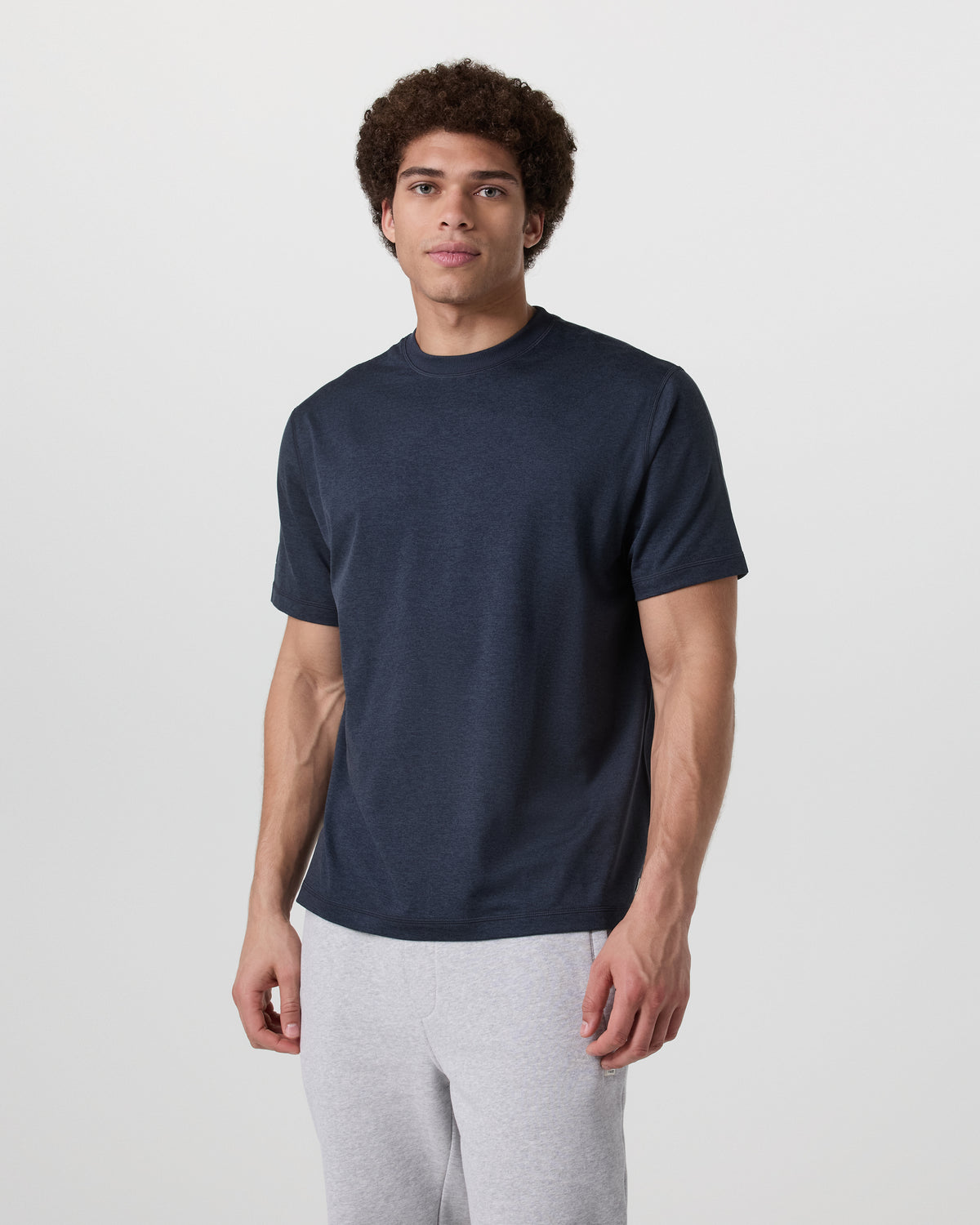Short Sleeve Ponto Tee - Relaxed Fit Midnight Heather - Vuori Clothing
