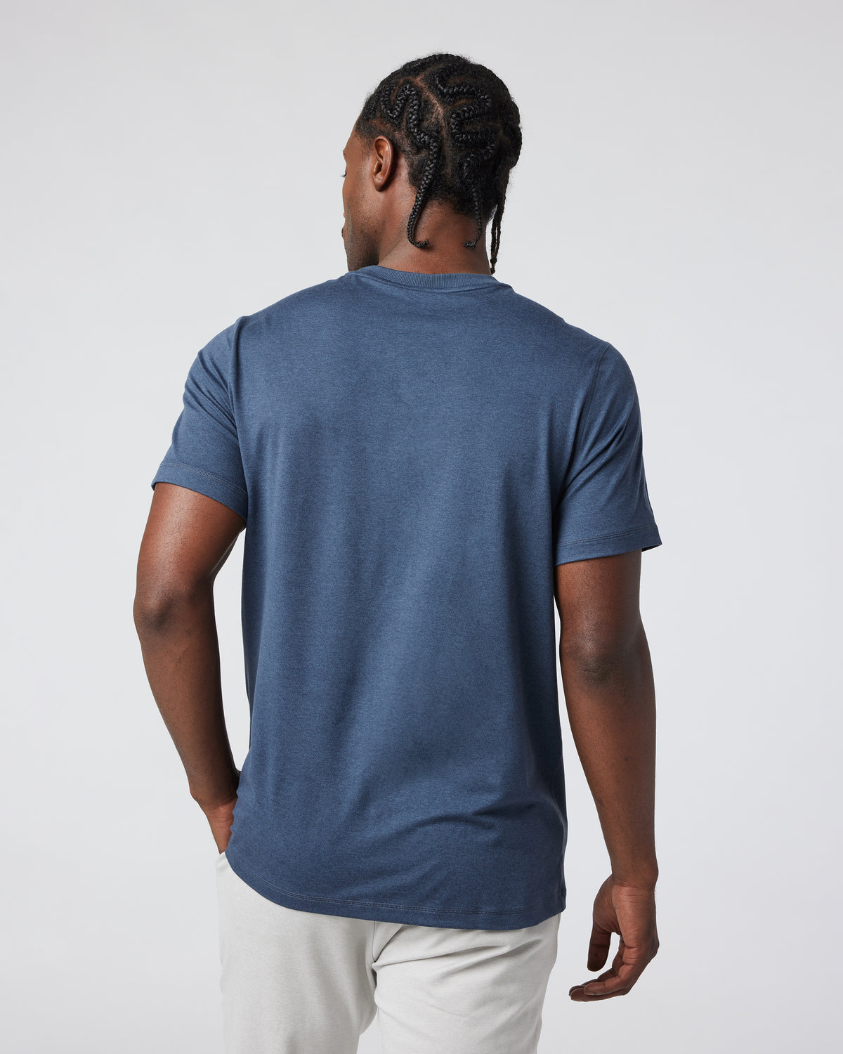 Short Sleeve Ponto Performance Tee Azure Heather - Vuori Clothing