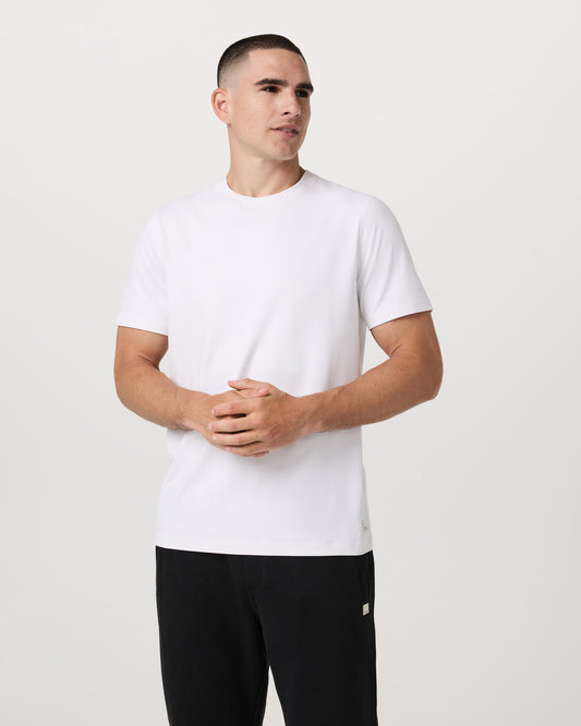 Men's Short Sleeve Ponto Performance Tee White - Vuori Clothing