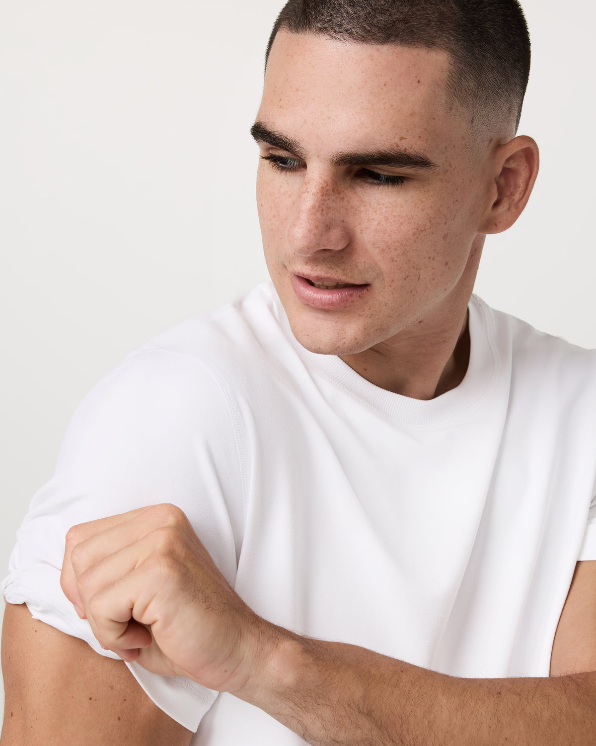 Men's Short Sleeve Ponto Performance Tee White - Vuori Clothing