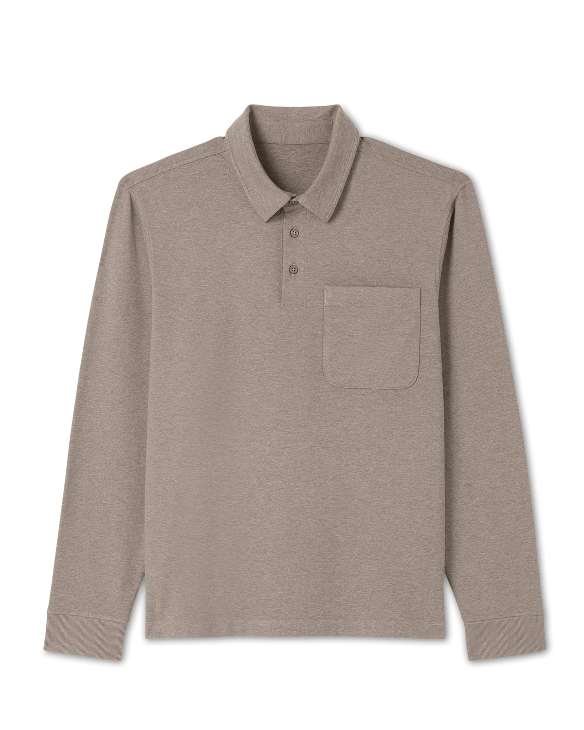 Men's Long Sleeve Coronado Rugby Walnut Heather - Vuori Clothing