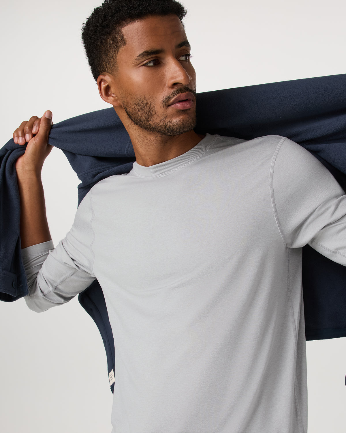 Long Sleeve Ponto Performance Tee Frost Grey Heather - Vuori Clothing
