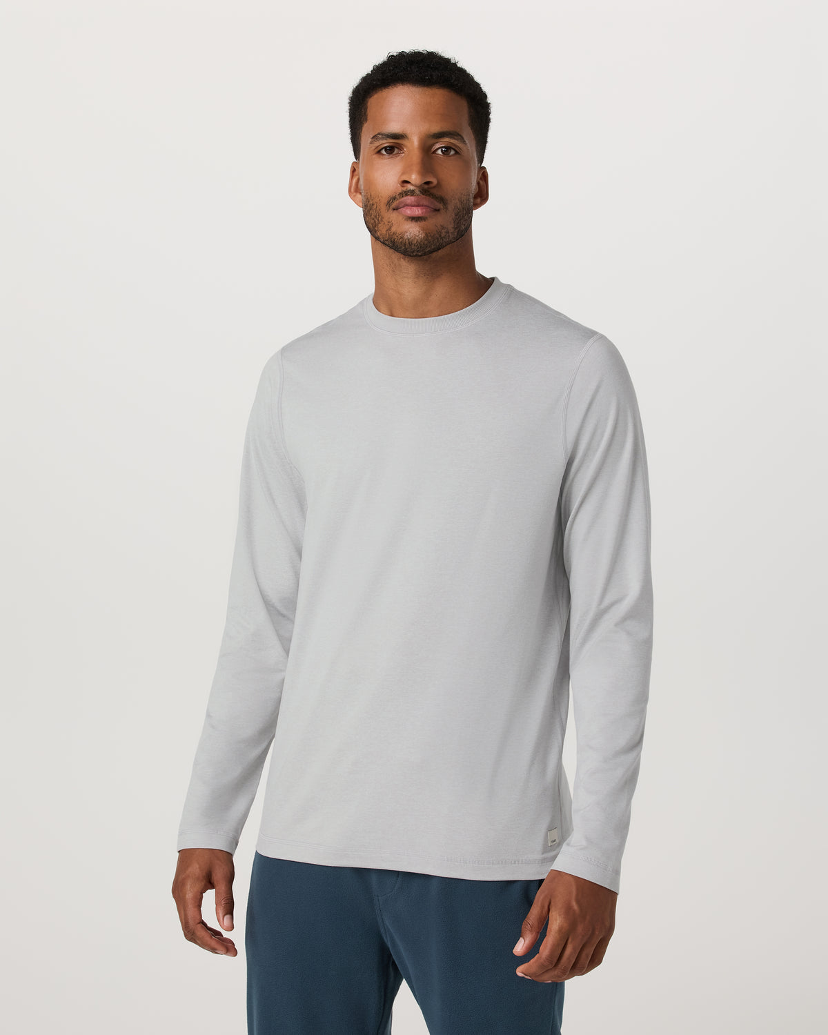 Long Sleeve Ponto Performance Tee Frost Grey Heather - Vuori Clothing