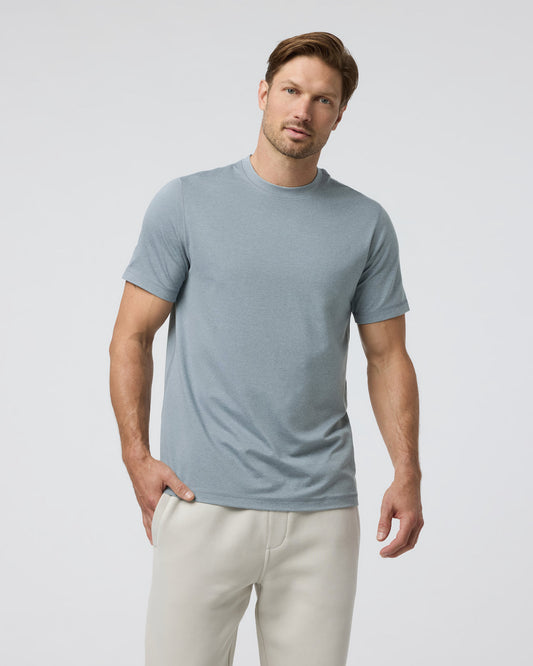 Short Sleeve Ponto Performance Tee Dusty Blue Heather - Vuori Clothing