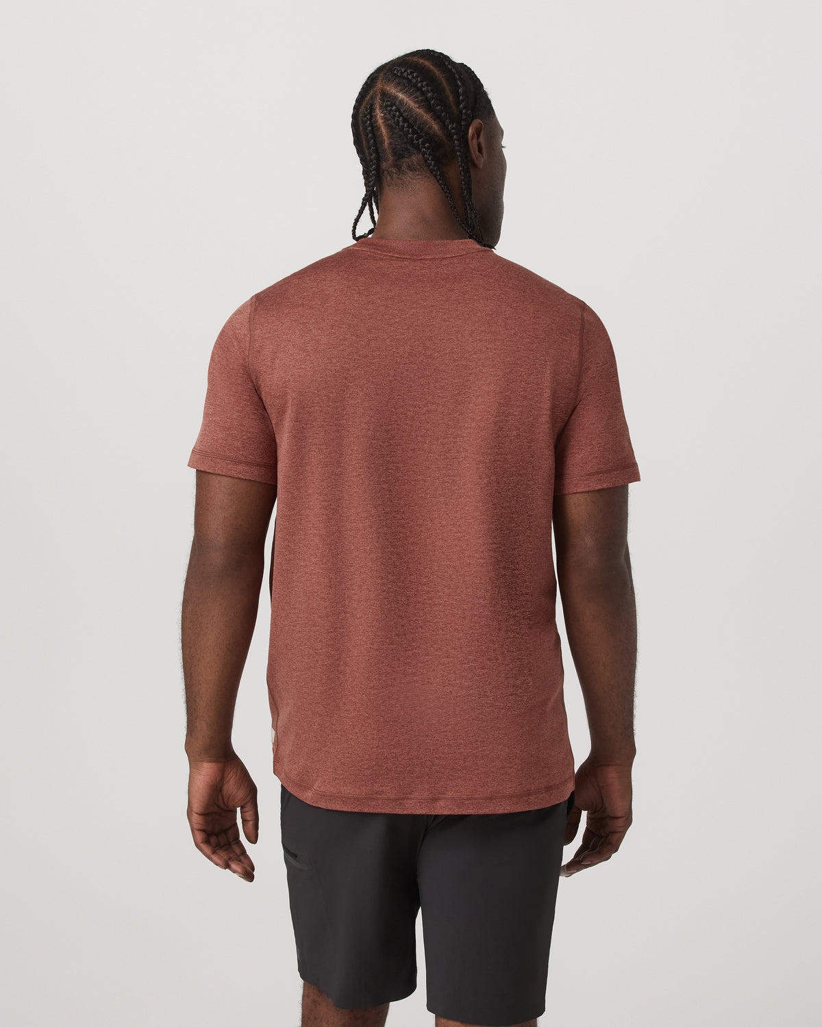 Short Sleeve Ponto Performance Tee Firebrick Heather - Vuori Clothing