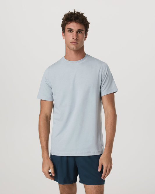 Short Sleeve Ponto Performance Tee Harbor Grey Heather - Vuori Clothing