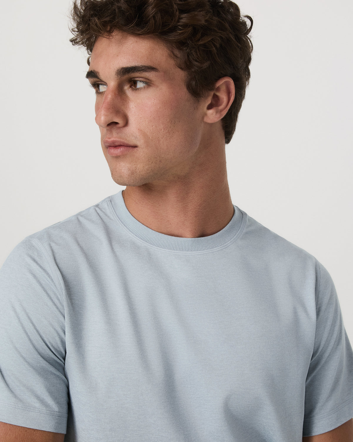 Short Sleeve Ponto Performance Tee Harbor Grey Heather - Vuori Clothing