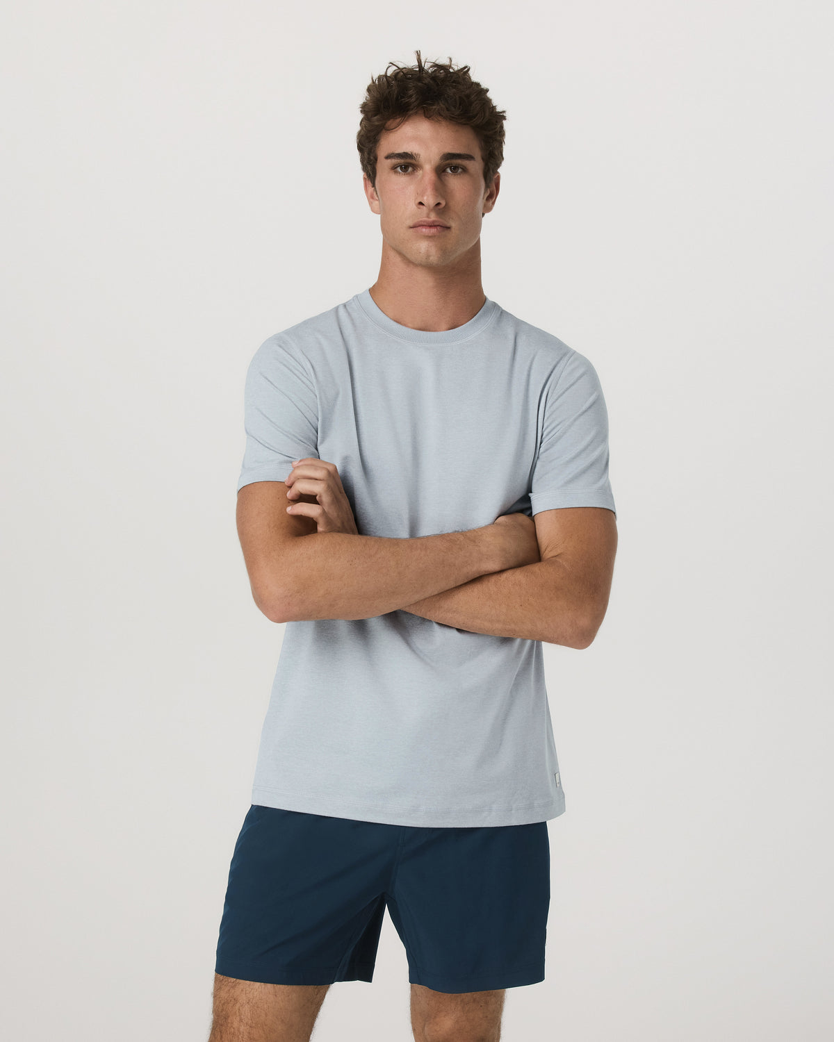 Short Sleeve Ponto Performance Tee Harbor Grey Heather - Vuori Clothing