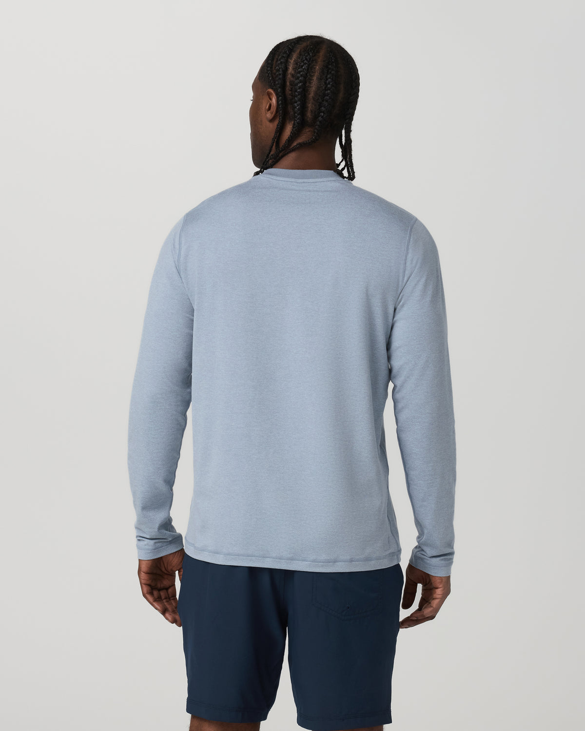 Long Sleeve Ponto Performance Tee Blue Dusk Heather - Vuori Clothing