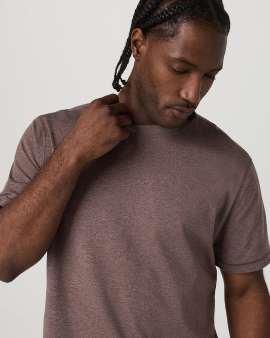 Short Sleeve Ponto Tee - Relaxed Fit Elm Heather - Vuori Clothing