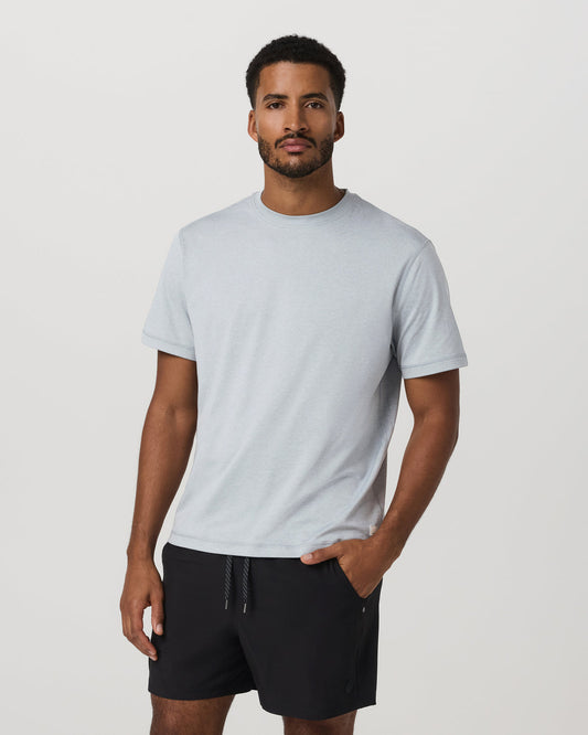 Short Sleeve Ponto Tee - Relaxed Fit Harbor Grey Heather - Vuori Clothing