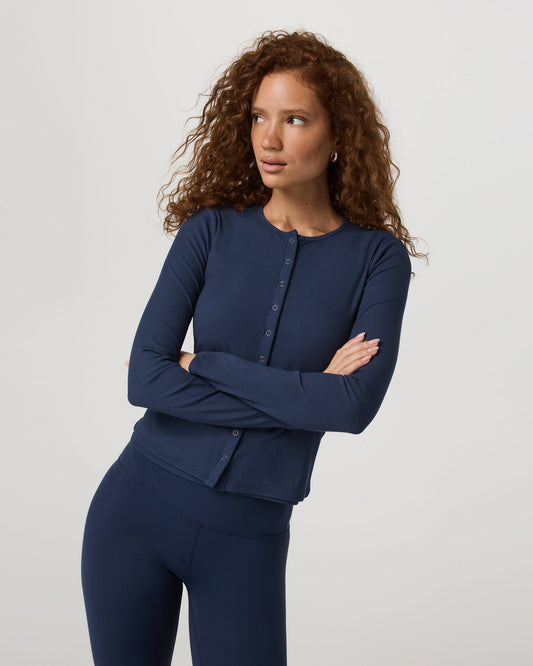 Long Sleeve Pose Twin Cardigan Women's Blue Coast Top - Vuori Clothing