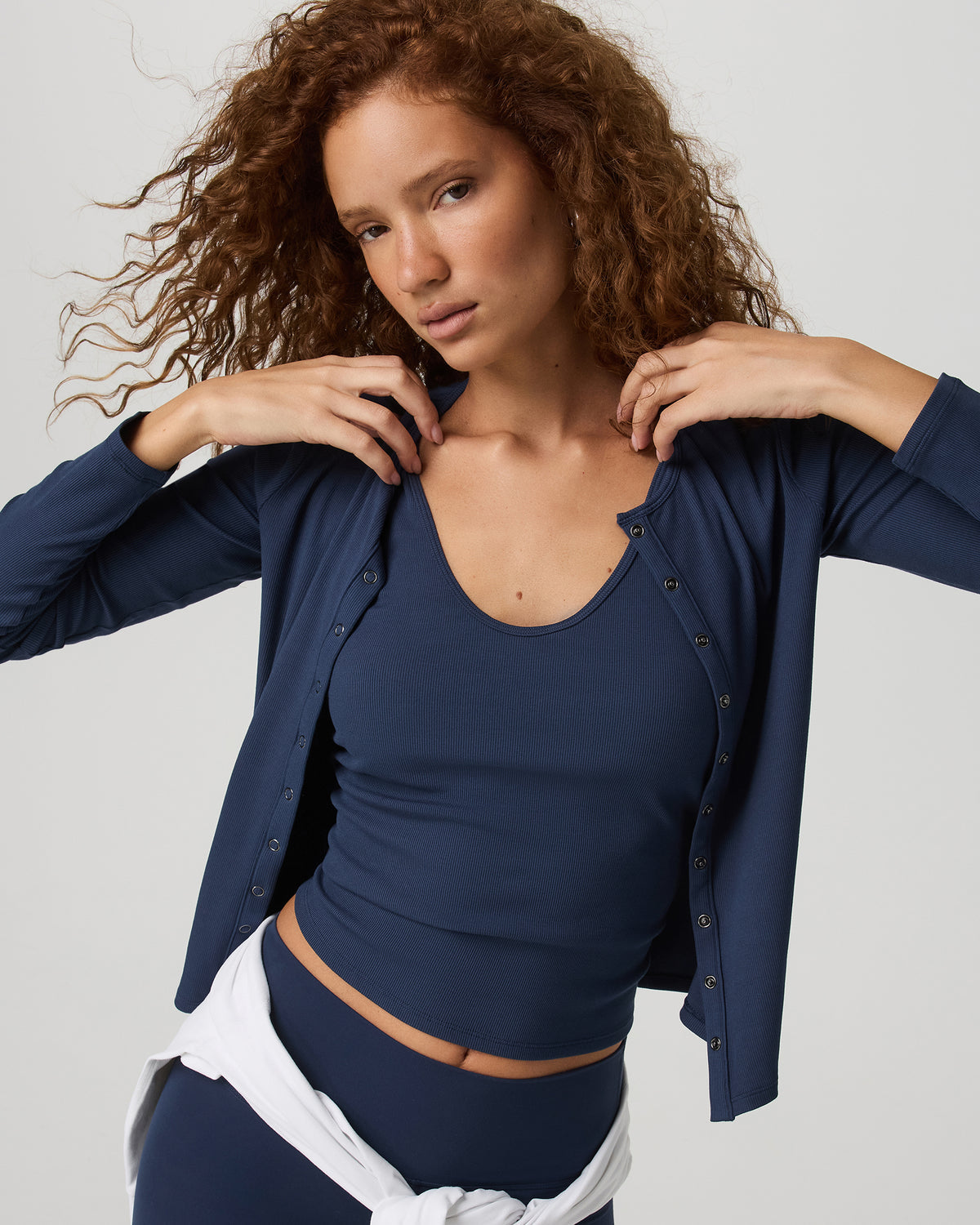 Long Sleeve Pose Twin Cardigan Women's Blue Coast Top - Vuori Clothing