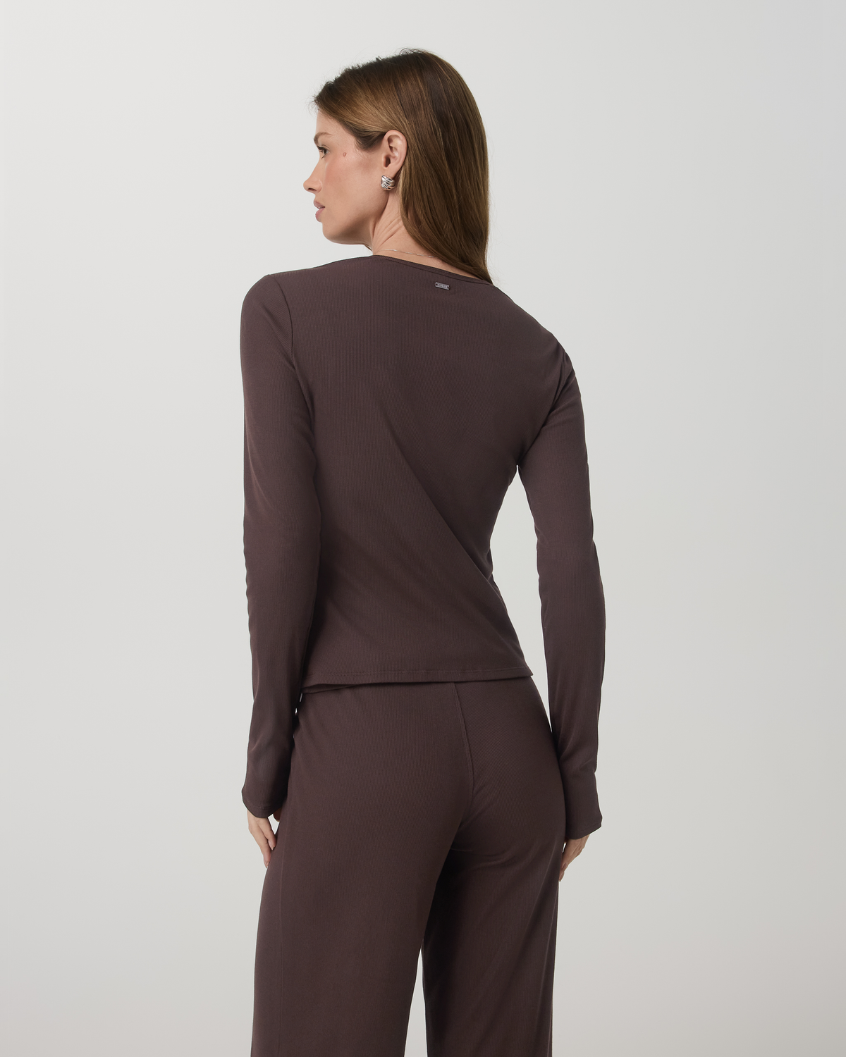 Long Sleeve Pose Twin Cardigan Women's French Roast Top - Vuori Clothing