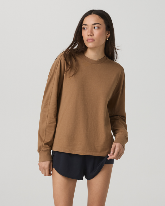 Long Sleeve Heavyweight Cotton Tee Women's Acorn Shirt - Vuori Clothing