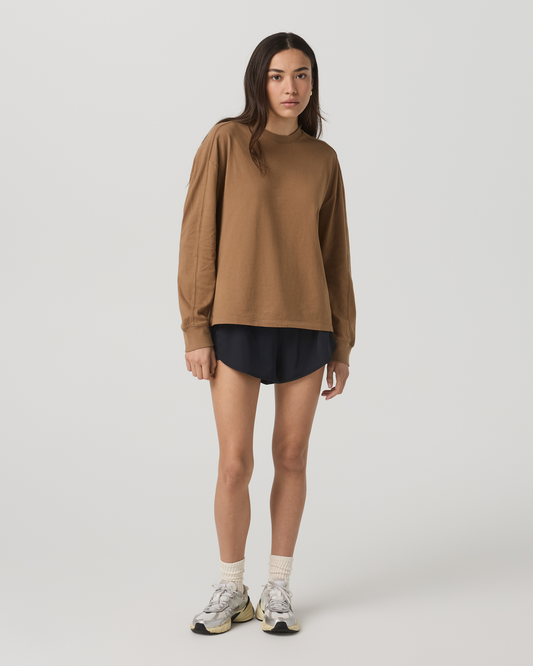 Long Sleeve Heavyweight Cotton Tee Women's Acorn Shirt - Vuori Clothing