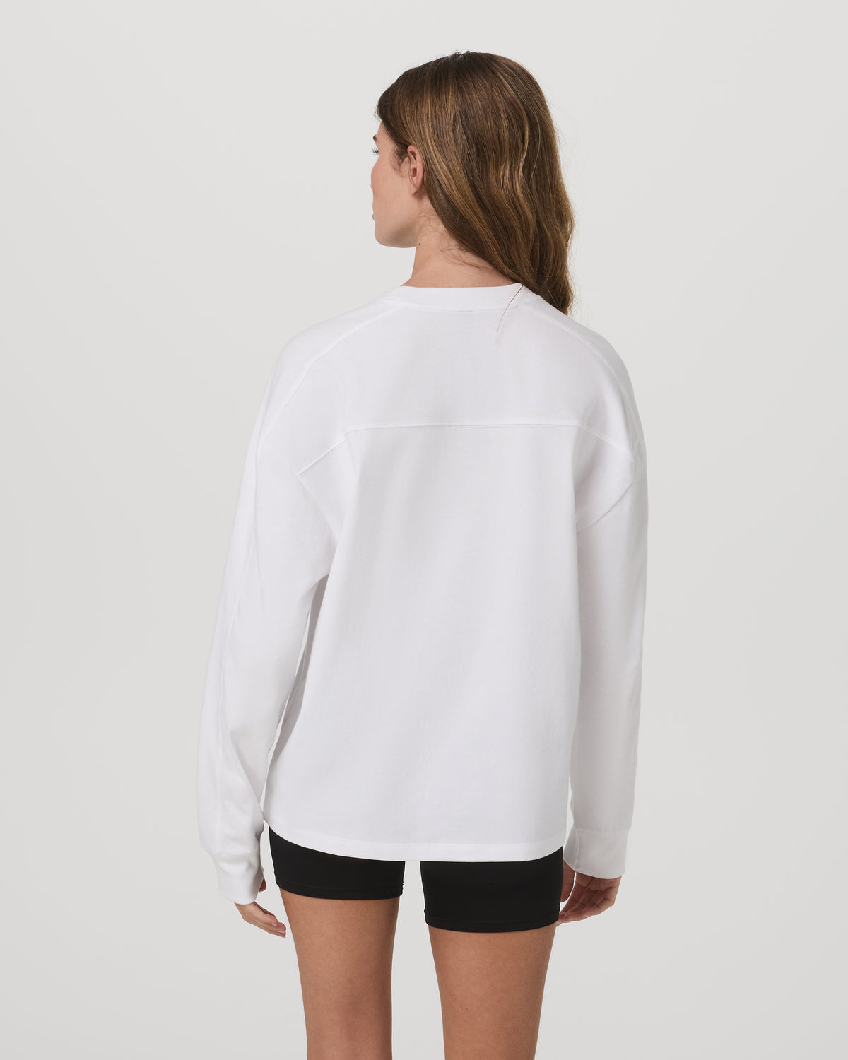 Long Sleeve Heavyweight Cotton Tee Women's White Shirt - Vuori Clothing