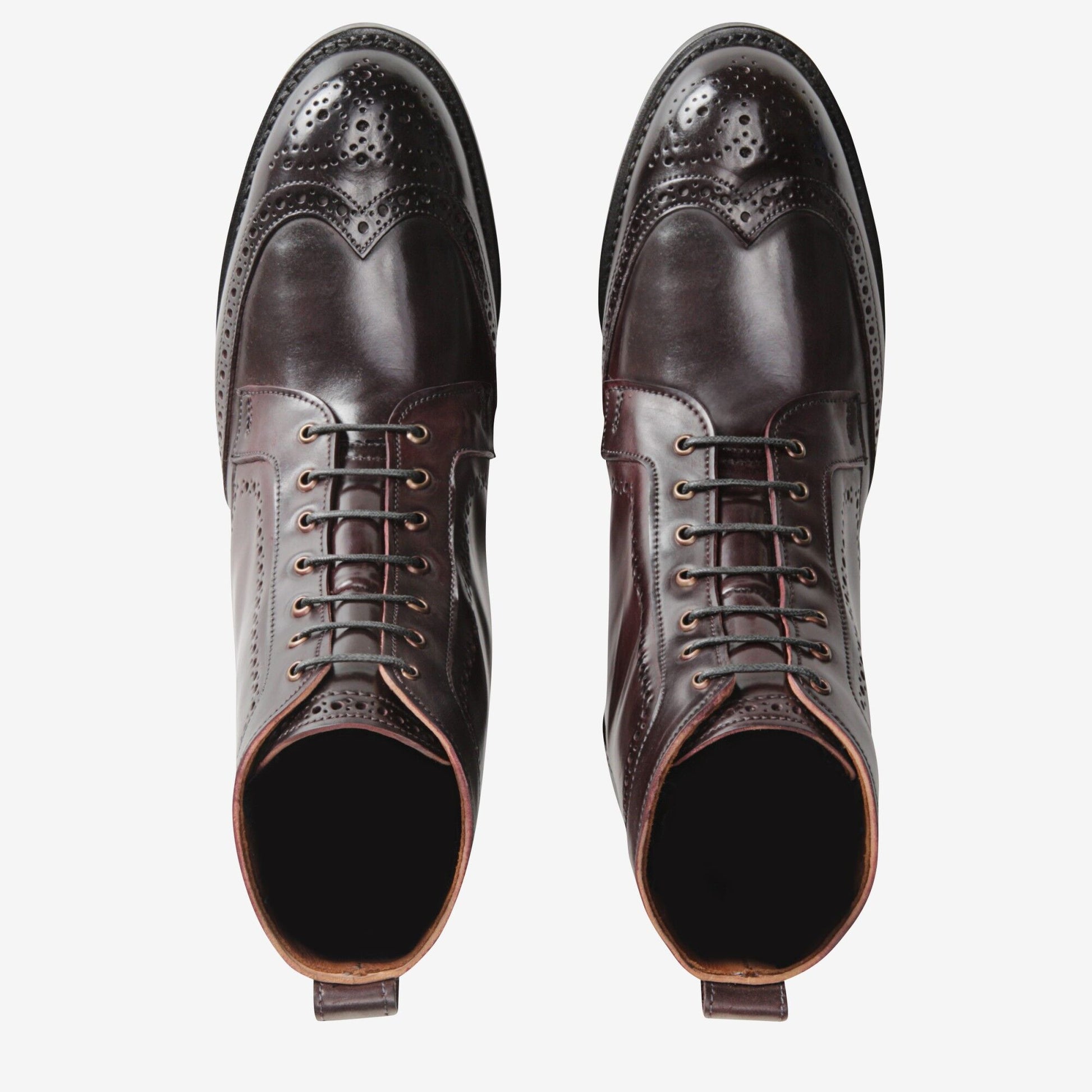 Dalton Shell Cordovan Dress Boots - Burgundy