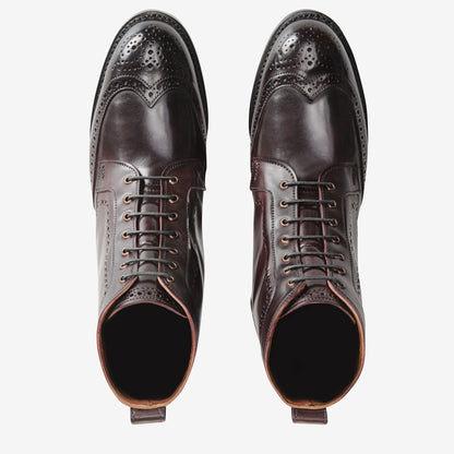 Dalton Shell Cordovan Dress Boots - Burgundy