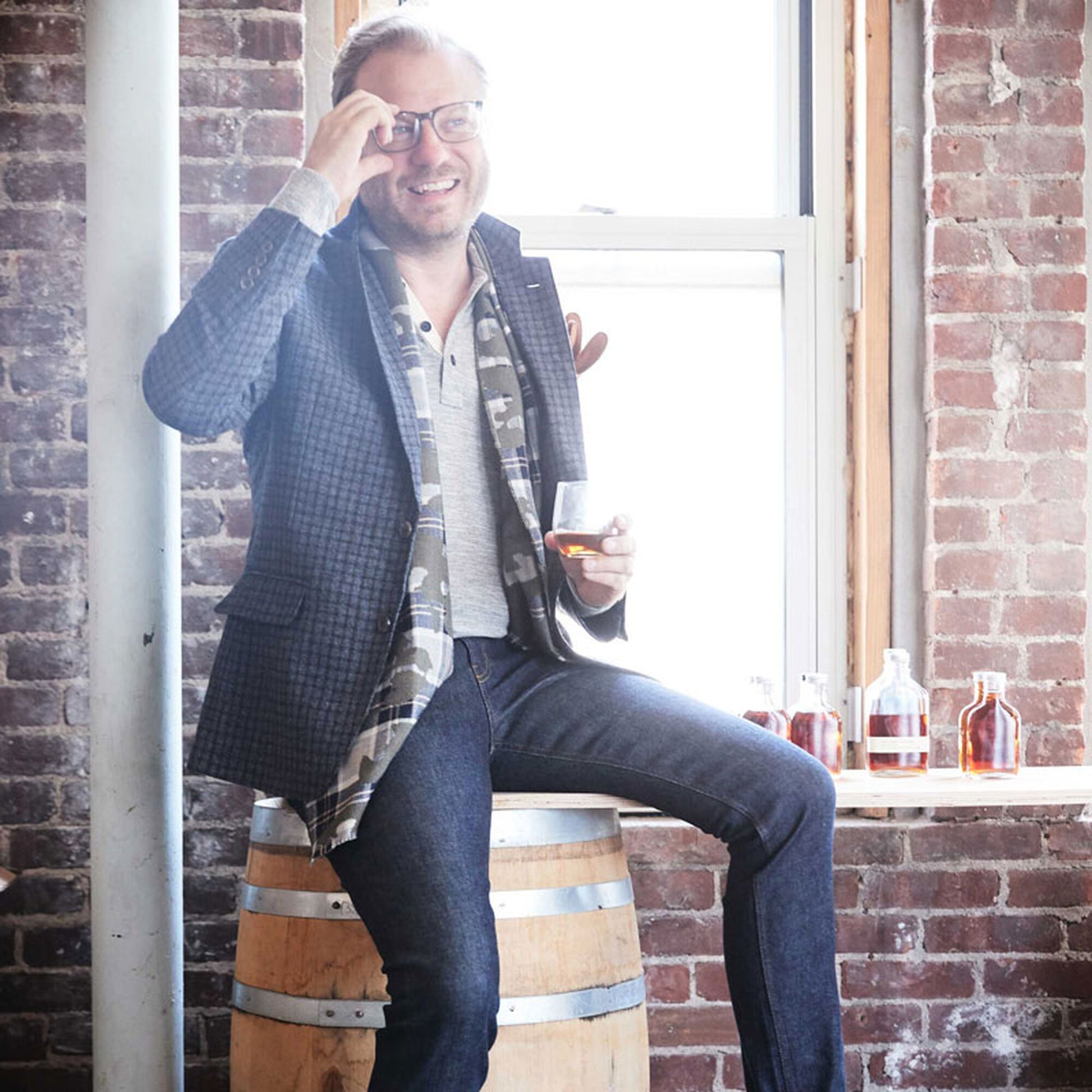 The Freedom Checkered Blazer by Southwick - Grey/Brown