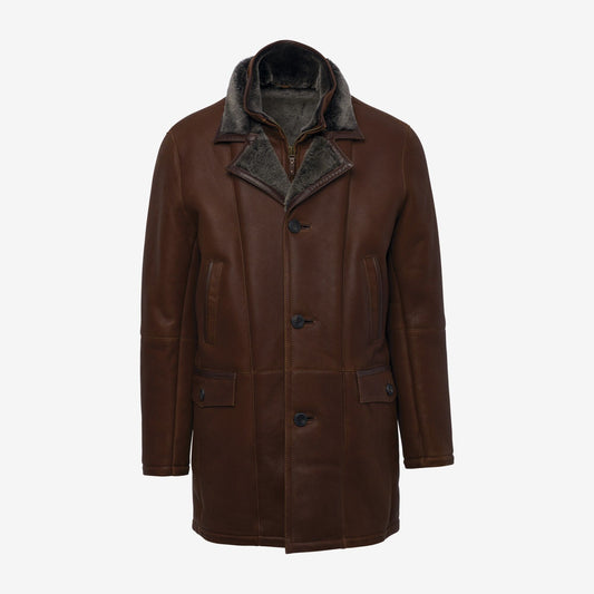 Silky Shearling Jacket - Cognac