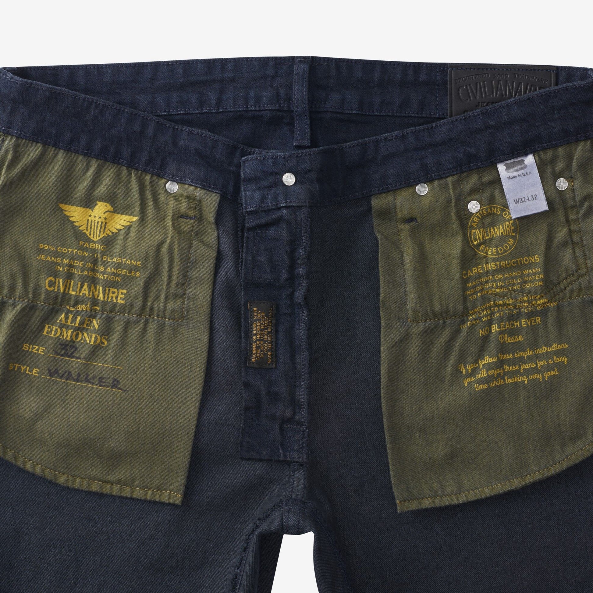 Walker Slim Straight Leg Jean in Overdye Navy by Civilianaire - Overdye Navy