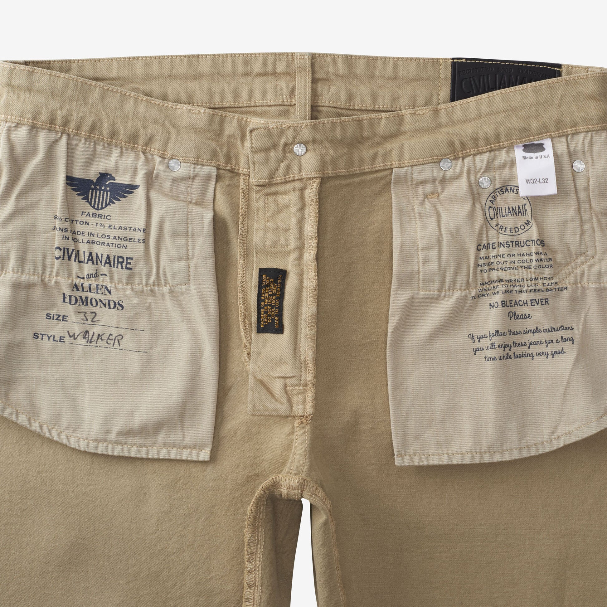 Walker Slim Straight Leg Jean in Khaki by Civilianaire - Khaki