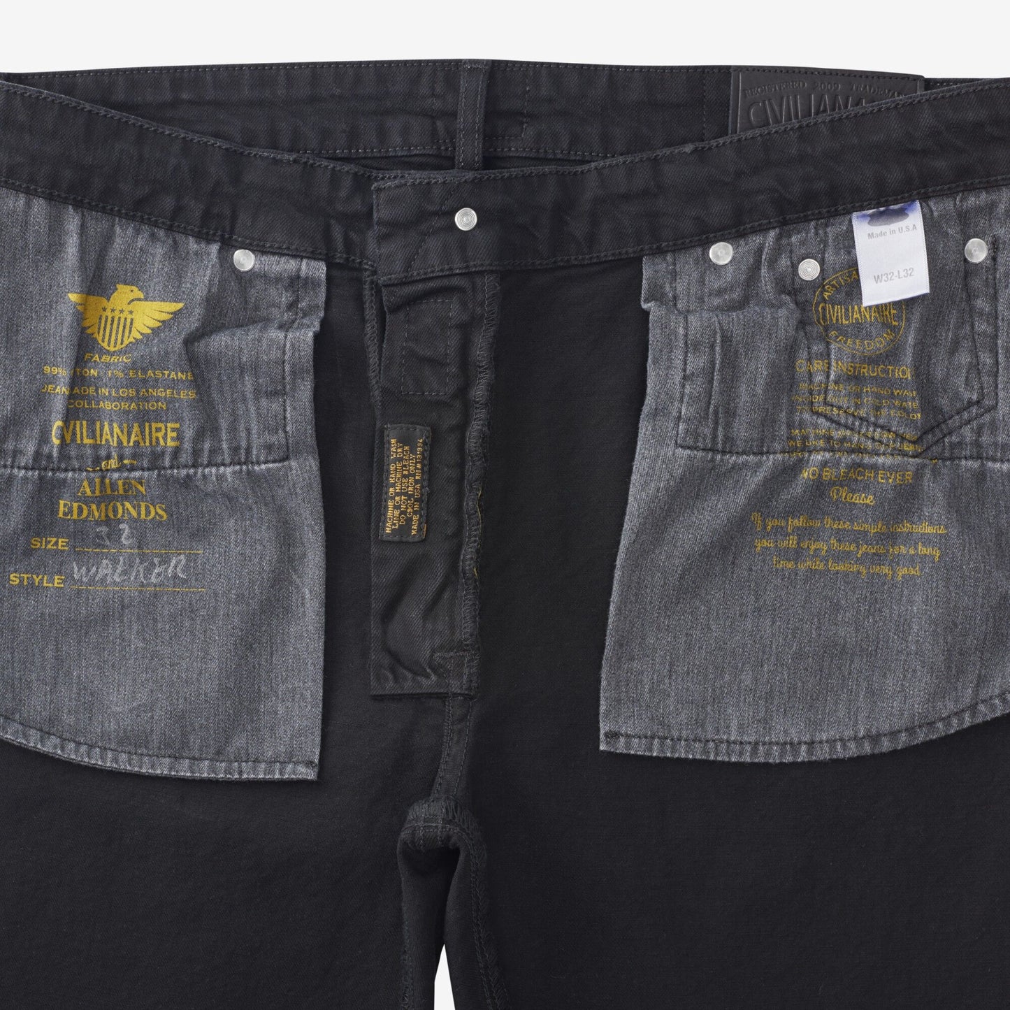 Walker Slim Straight Leg Jean in Black by Civilianaire - Overdye Black