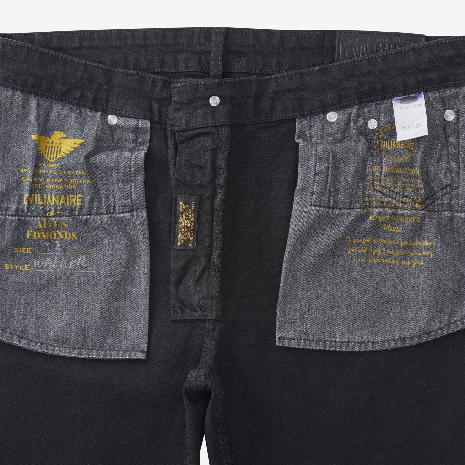 Walker Slim Straight Leg Jean in Black by Civilianaire - Overdye Black